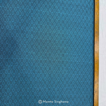 Teal Blue Cotton Jacquard Fabric