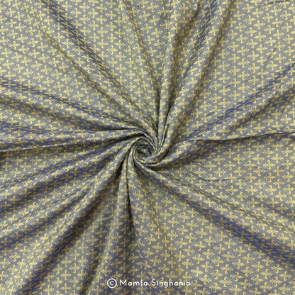 Yellow Purple Cotton Jacquard Fabric