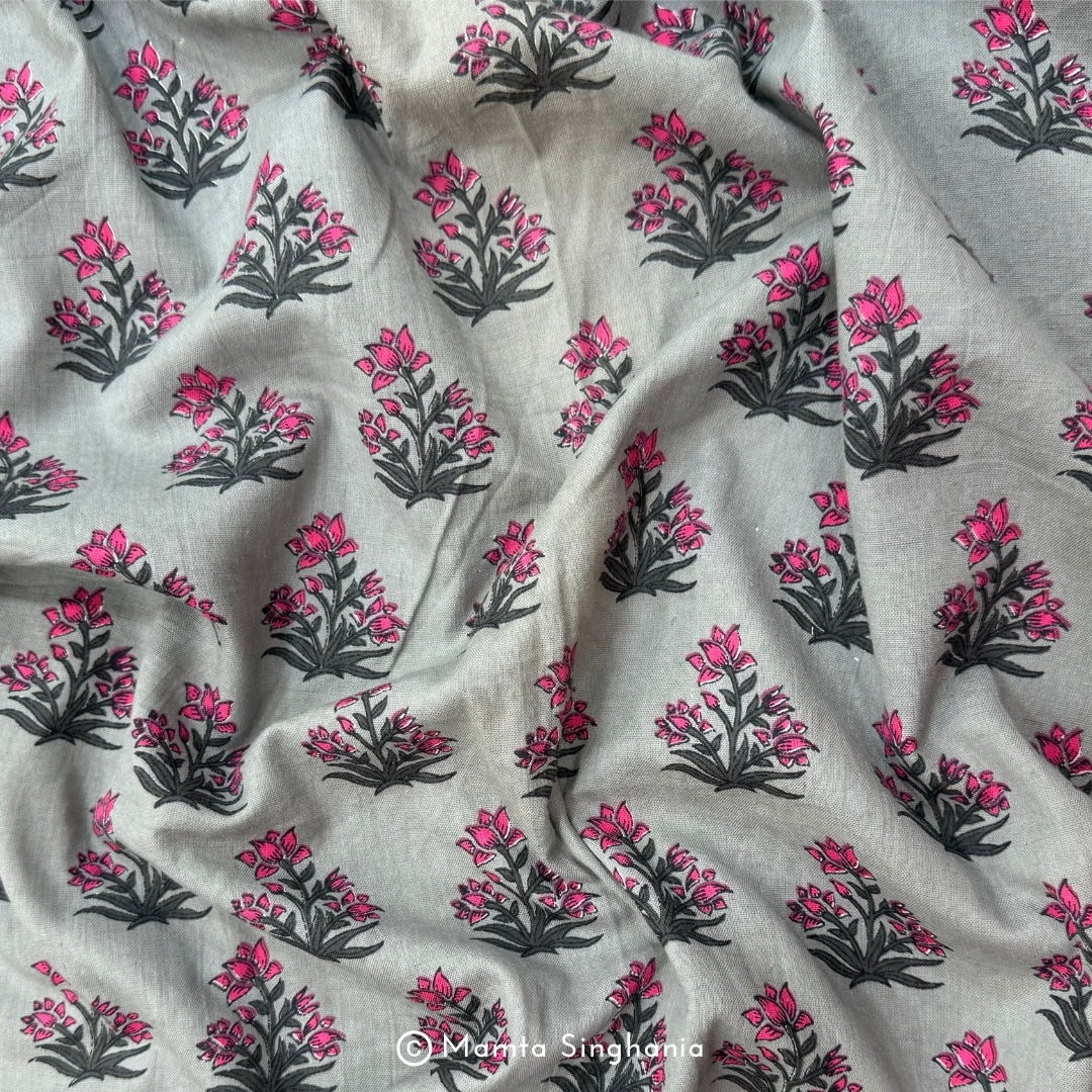 Floral Printed Cotton Flex Fabric