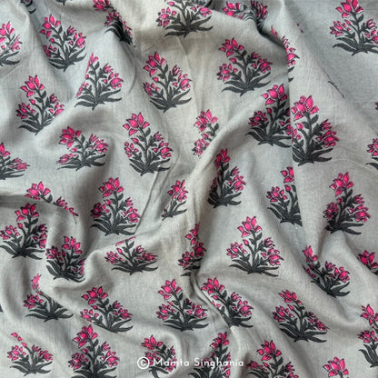 Floral Printed Cotton Flex Fabric