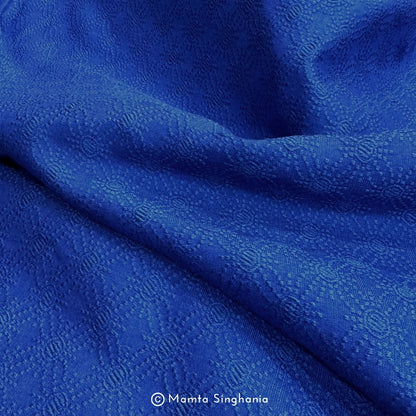 Cobal Blue Cotton Jacquard Fabric