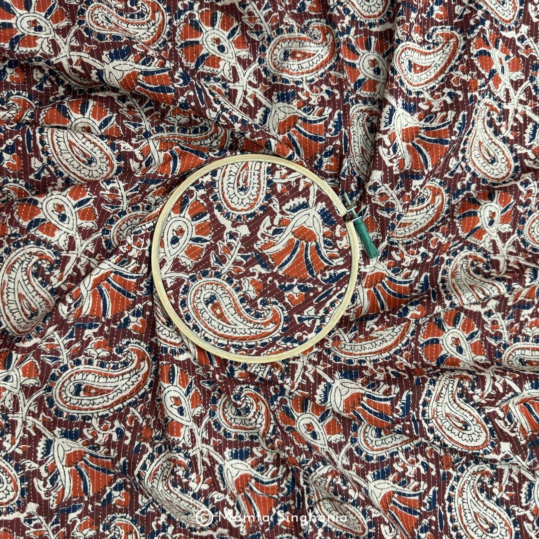 Paisley Printed Kantha Cotton Fabric