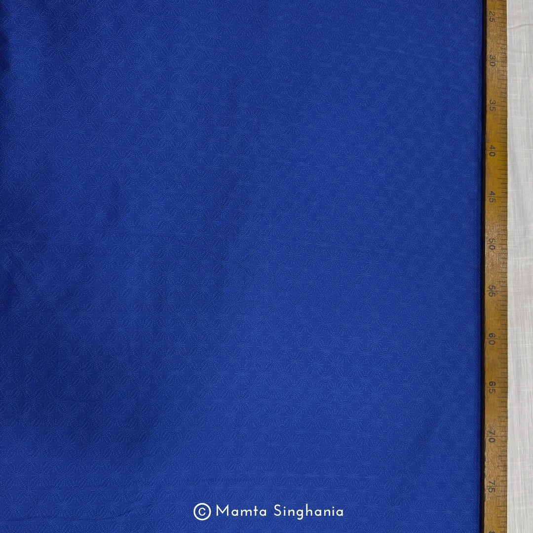 Cobal Blue Cotton Jacquard Fabric