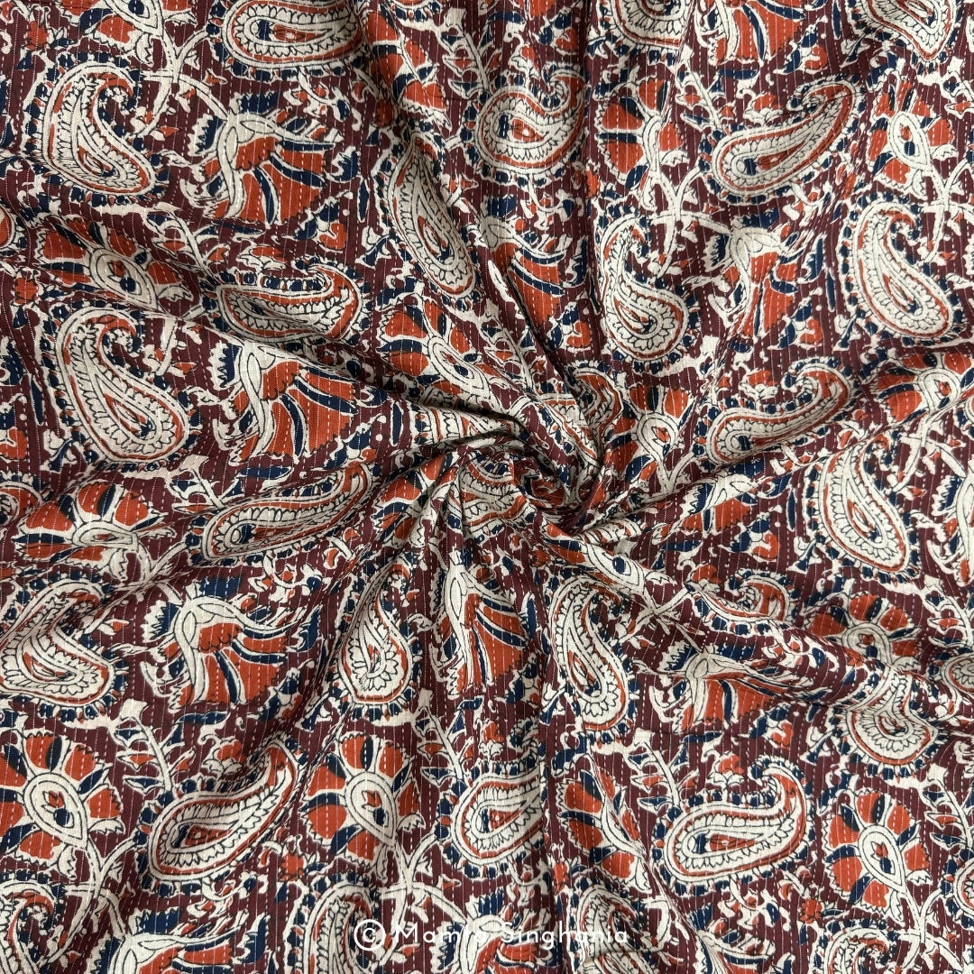 Paisley Printed Kantha Cotton Fabric