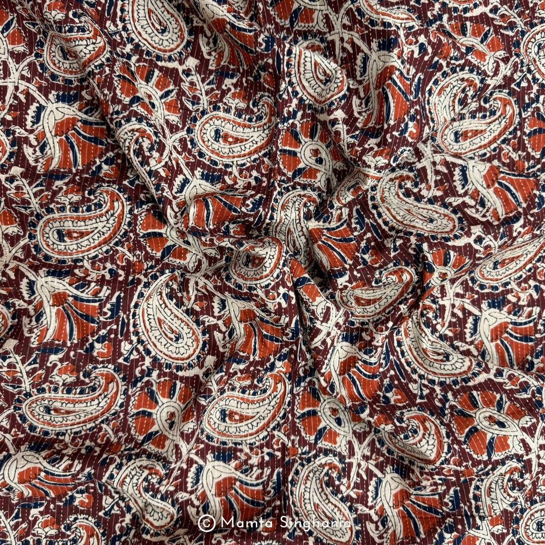 Paisley Printed Kantha Cotton Fabric