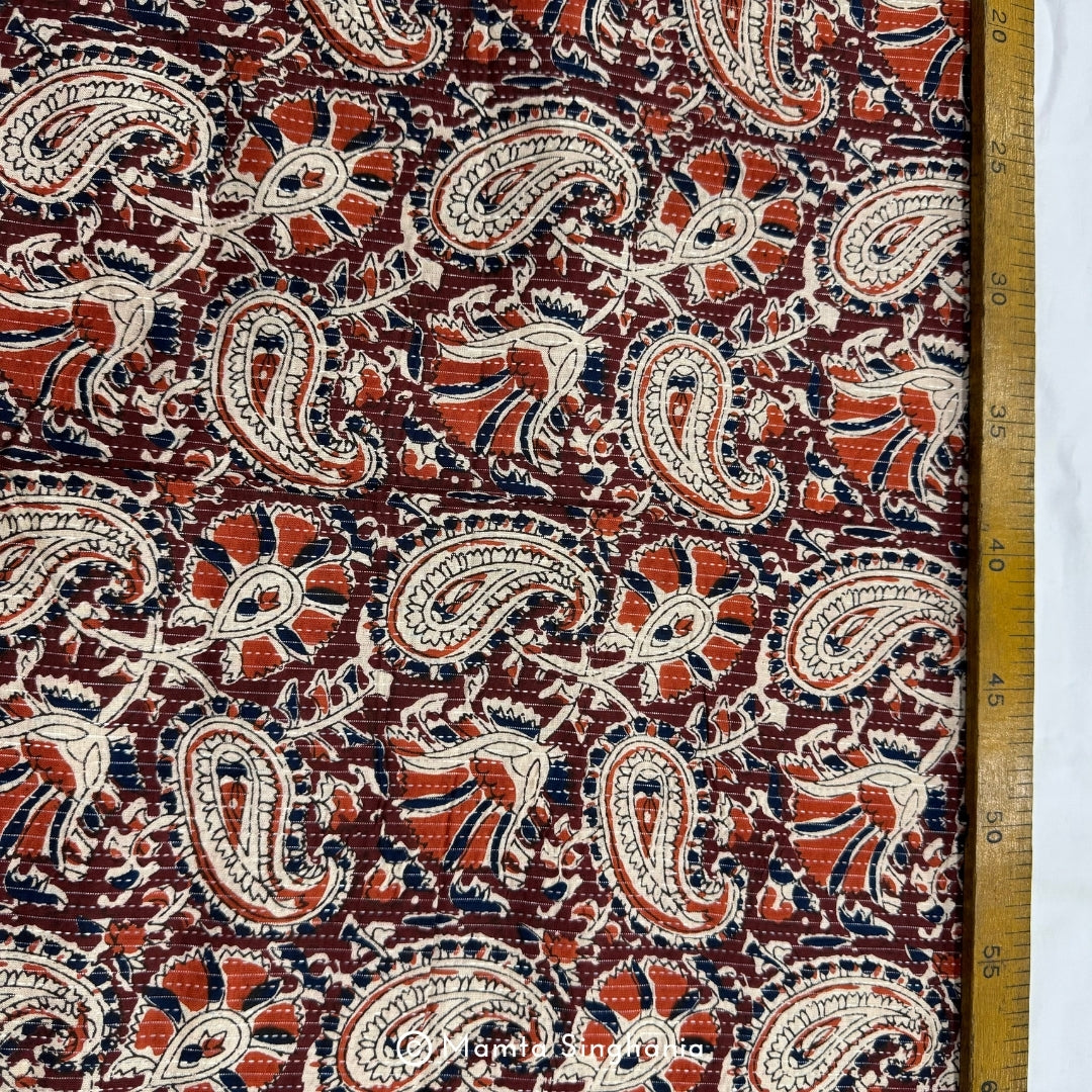 Paisley Printed Kantha Cotton Fabric