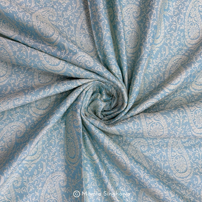 Light Blue Cotton Jacquard Fabric