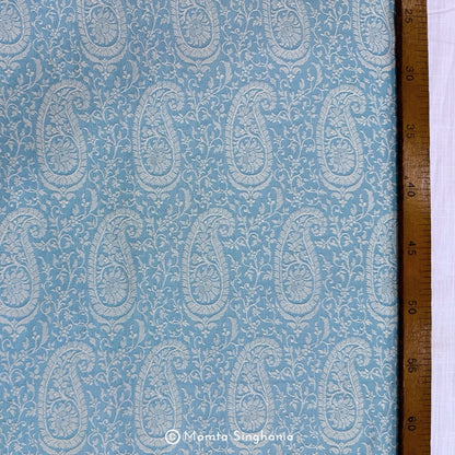 Light Blue Cotton Jacquard Fabric