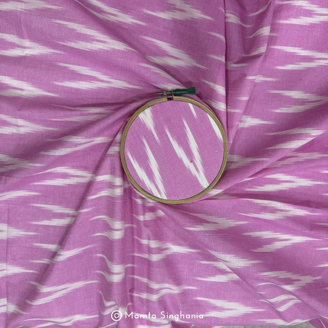 Pink Glazed Ikkat Fabric