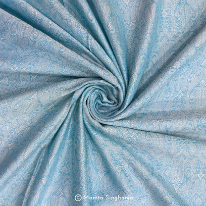 Sky Blue Cotton Jacquard Fabric