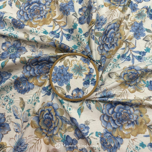 Floral Printed Cotton Flex Fabric