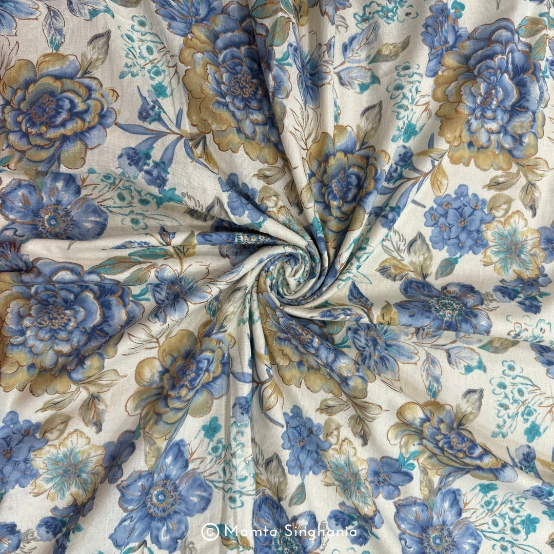 Floral Printed Cotton Flex Fabric