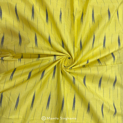 Yellow Glazed Ikkat Fabric