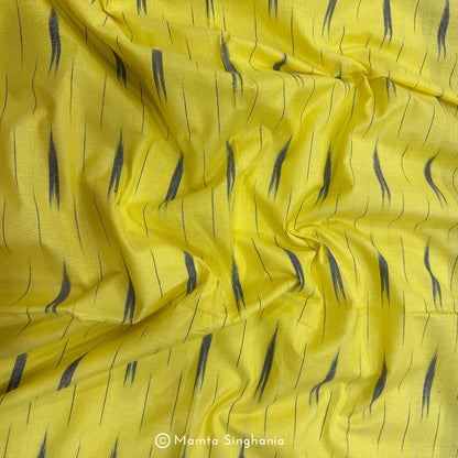 Yellow Glazed Ikkat Fabric