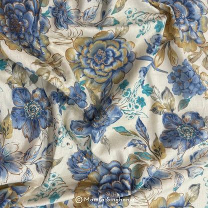 Floral Printed Cotton Flex Fabric