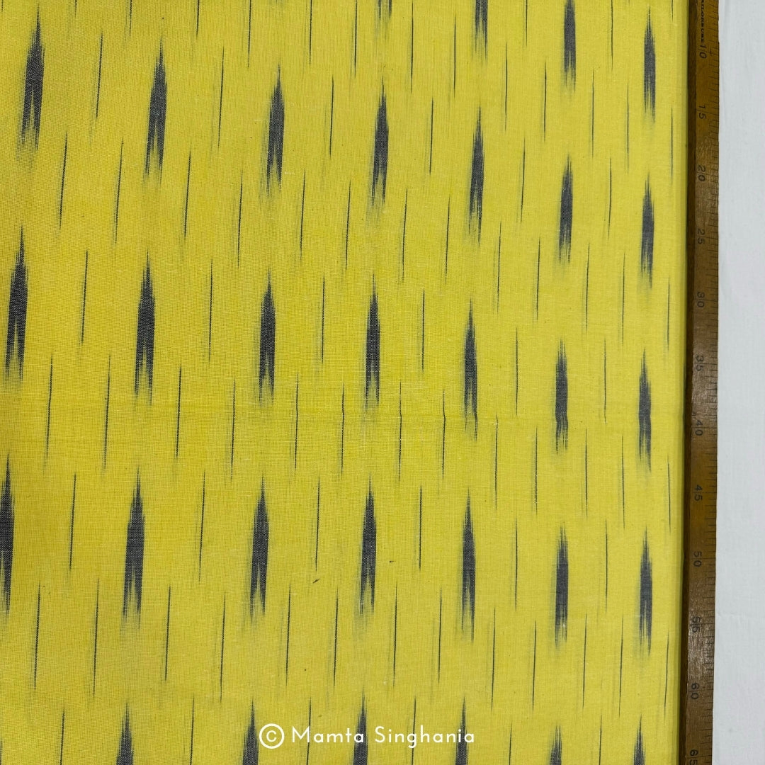 Yellow Glazed Ikkat Fabric