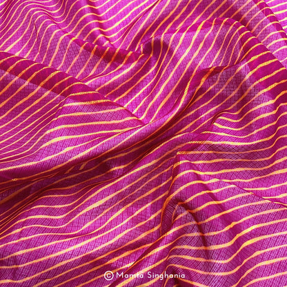 Rani Pink Leheriya Printed Kota Doriya Fabric