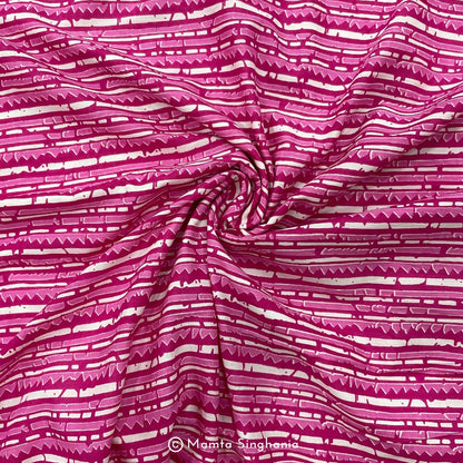 Pink Stripe Printed Cotton Fabric