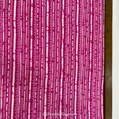 Pink Stripe Printed Cotton Fabric