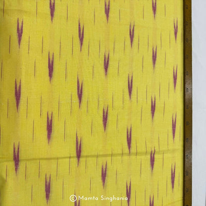 Yellow Glazed Ikkat Fabric