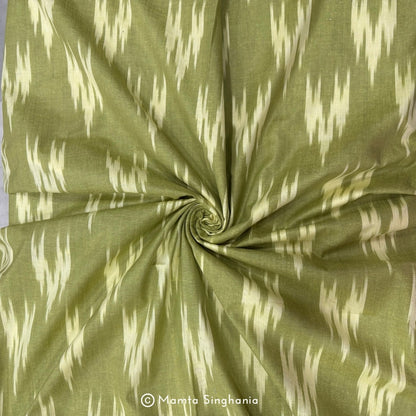 Light Green Glazed Ikkat Fabric