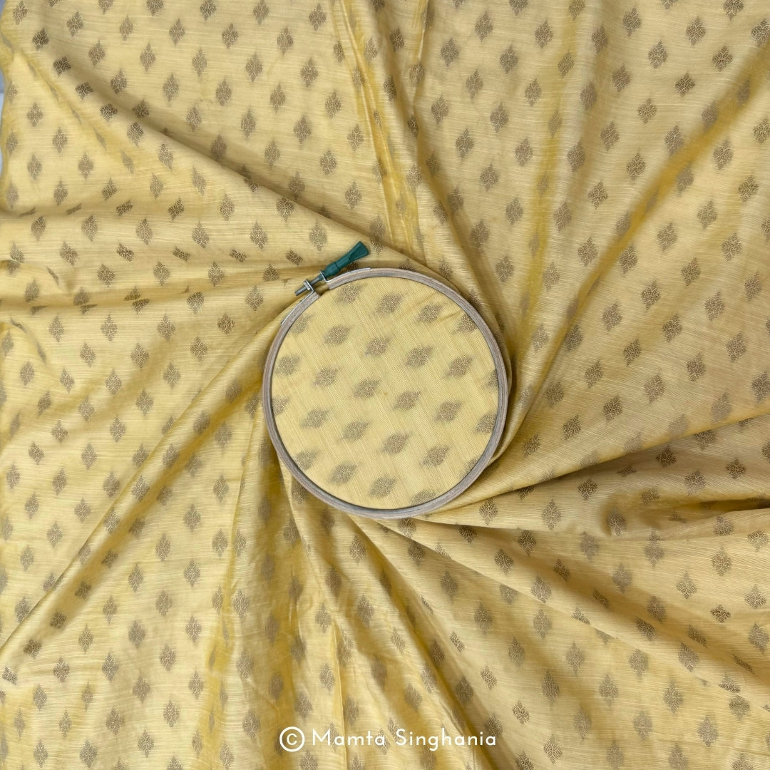 Light Yellow Cotton Jacquard Fabric